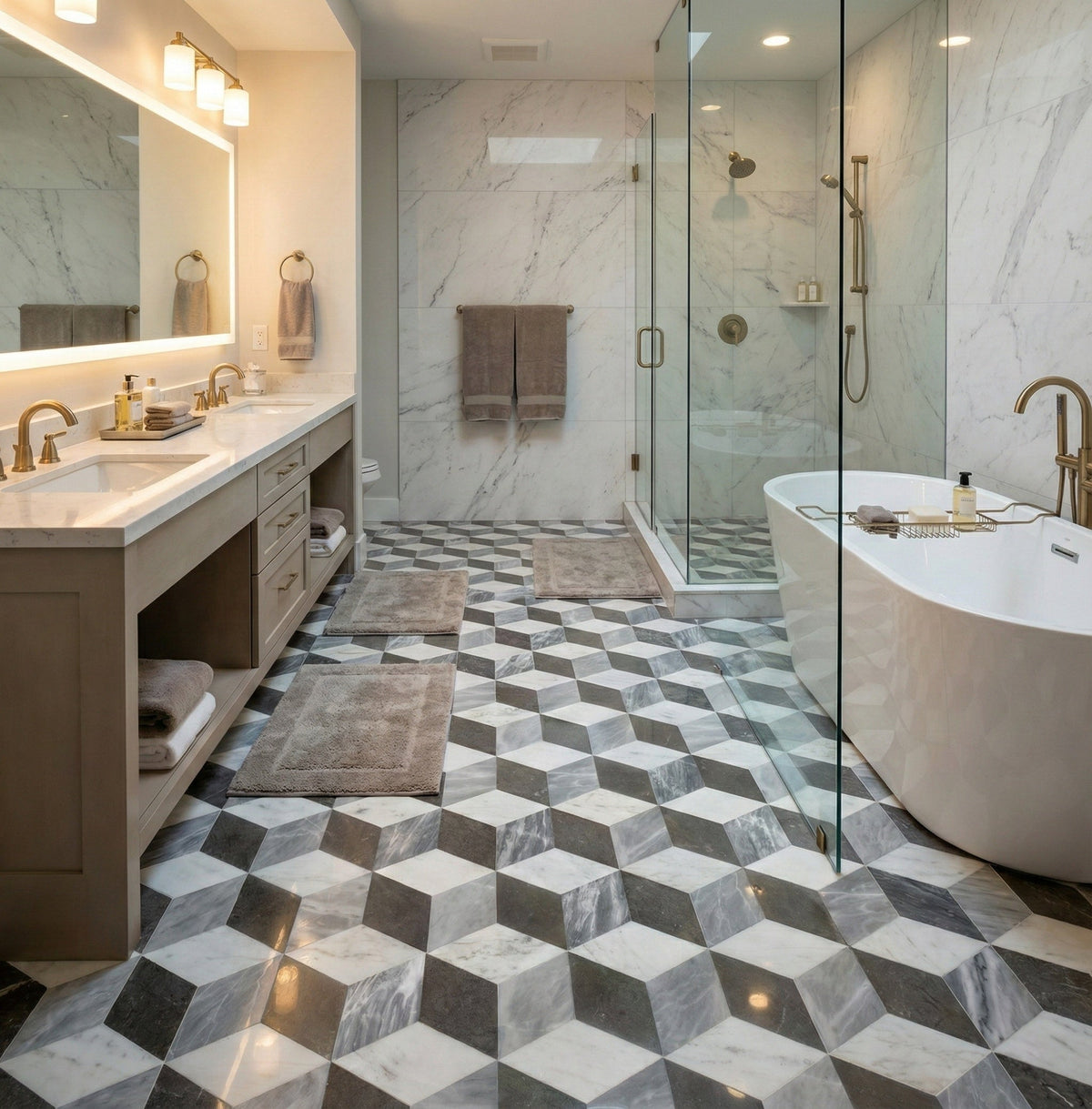 Hexagon Waterjet Marble