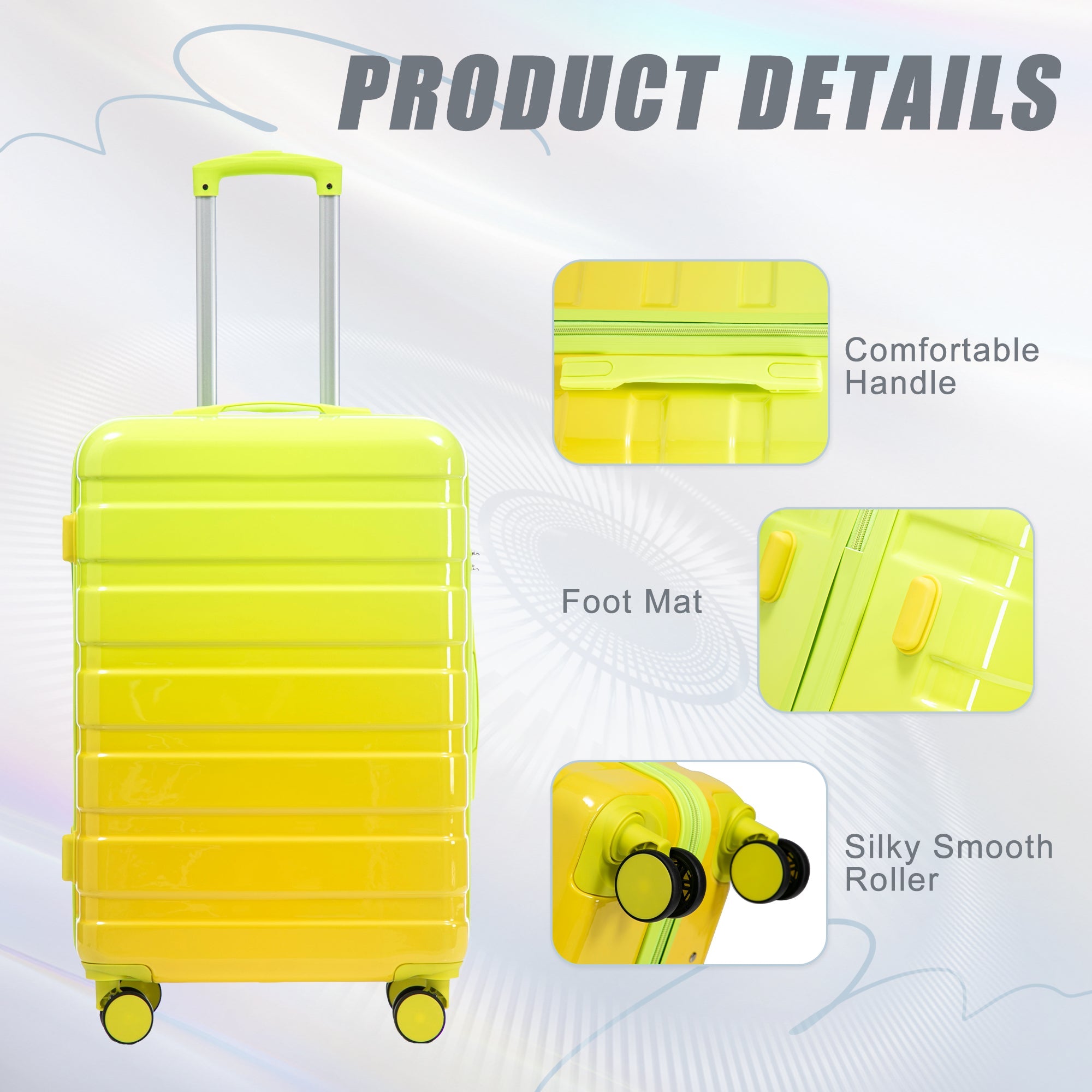 3-Piece Gradient Color Spinner Wheel Luggage Set