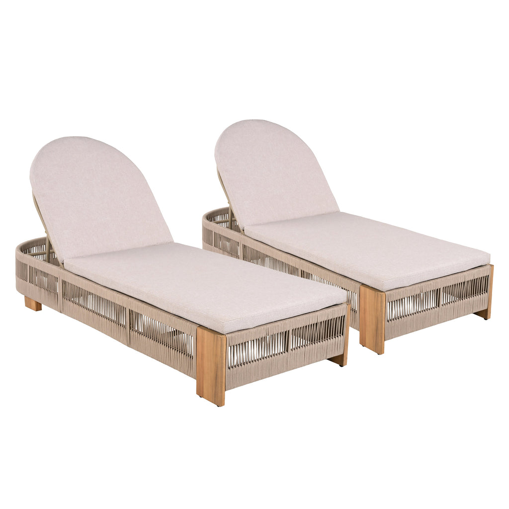 Outdoor Chaise Lounge Chair, Acacia Wood Pool Chair