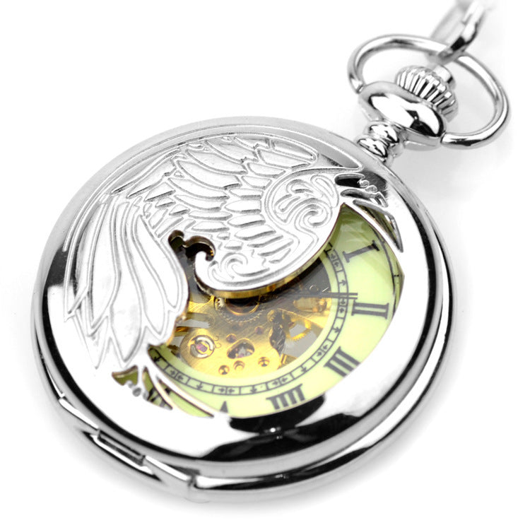 Retro Hollow Mechanical Flip-Open Pocket Watch