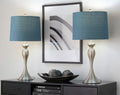 27" Contemporary Metal Table Lamp in Brushed Nickel