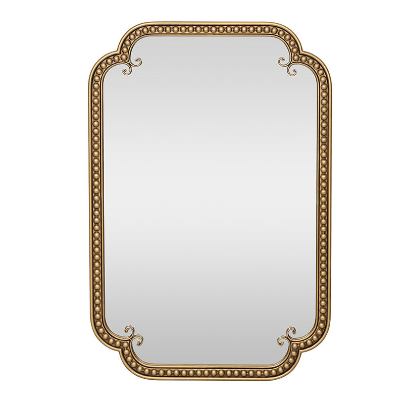Gold Irregular Beaded Metal Framed Wall Mirror