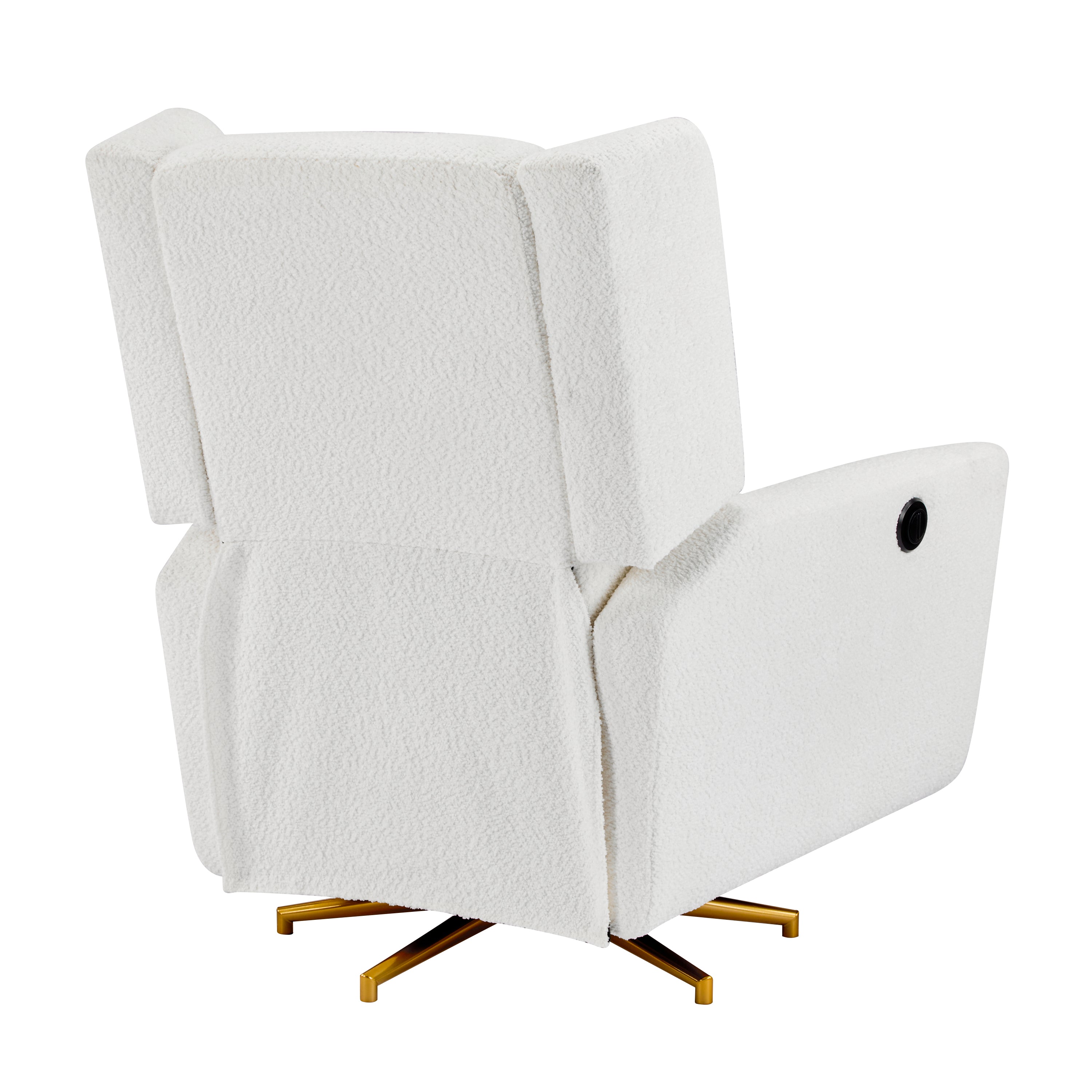 Power Recliner Chair Swivel, Boucle Upholstered