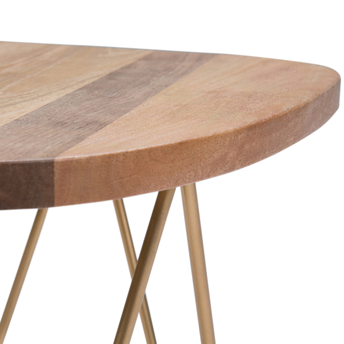 Patrice 18 Inch Wide Metal and Solid Mango Wood Accent Table