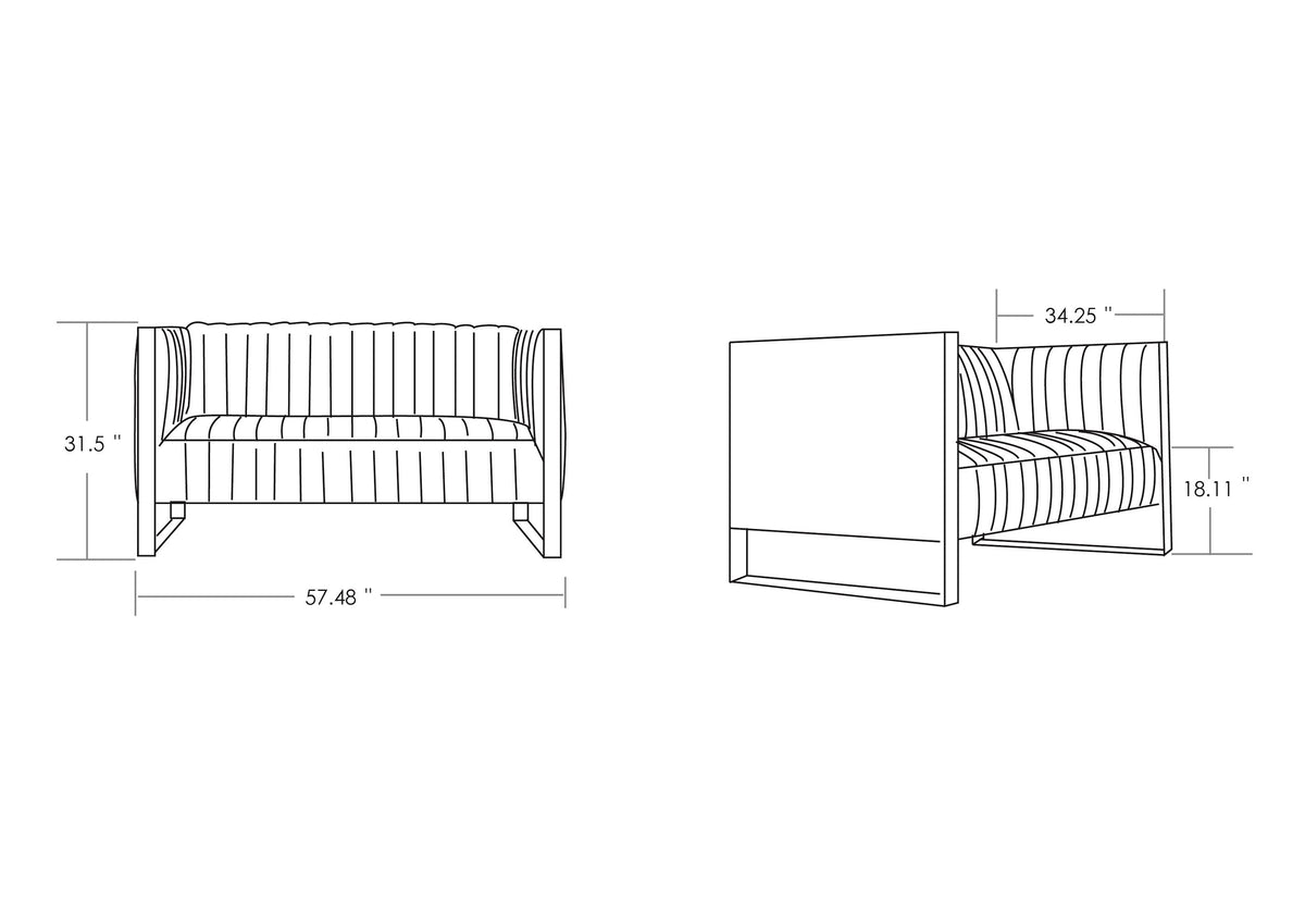 Trillium 57" Velvet Loveseat