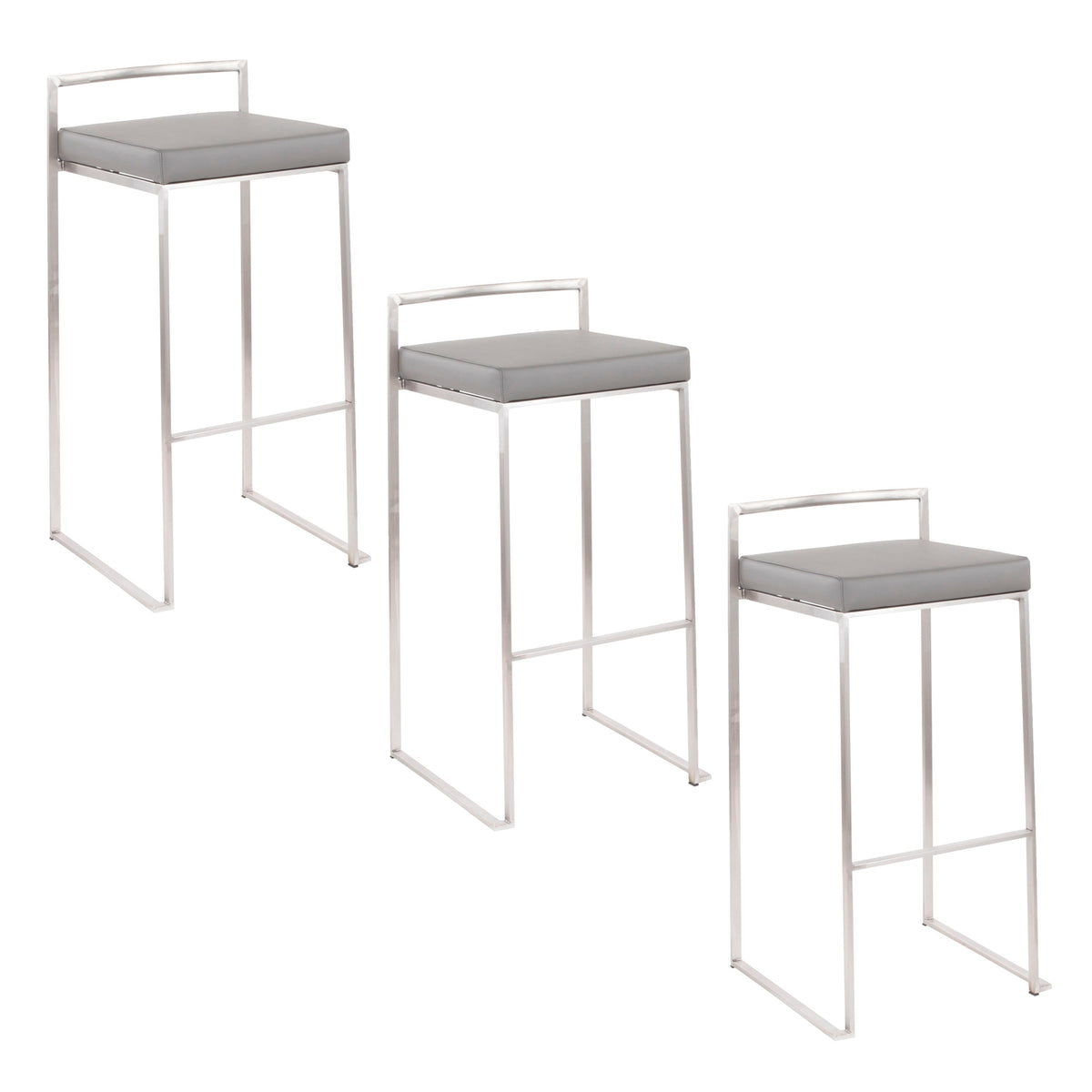 30" Contemporary Stackable Barstool Set