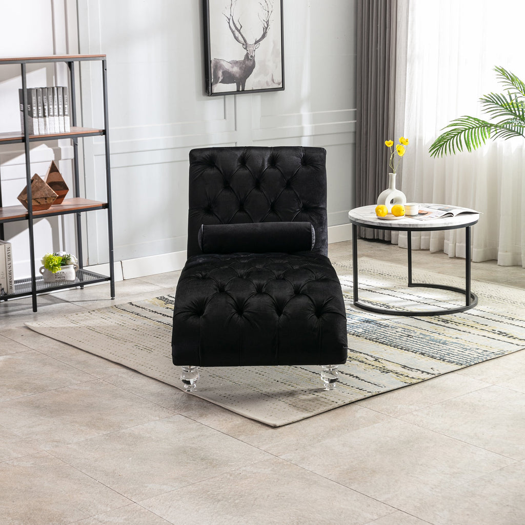 Velvet Chaise Lounge Indoor - Button-Tufted Upholstered Chair