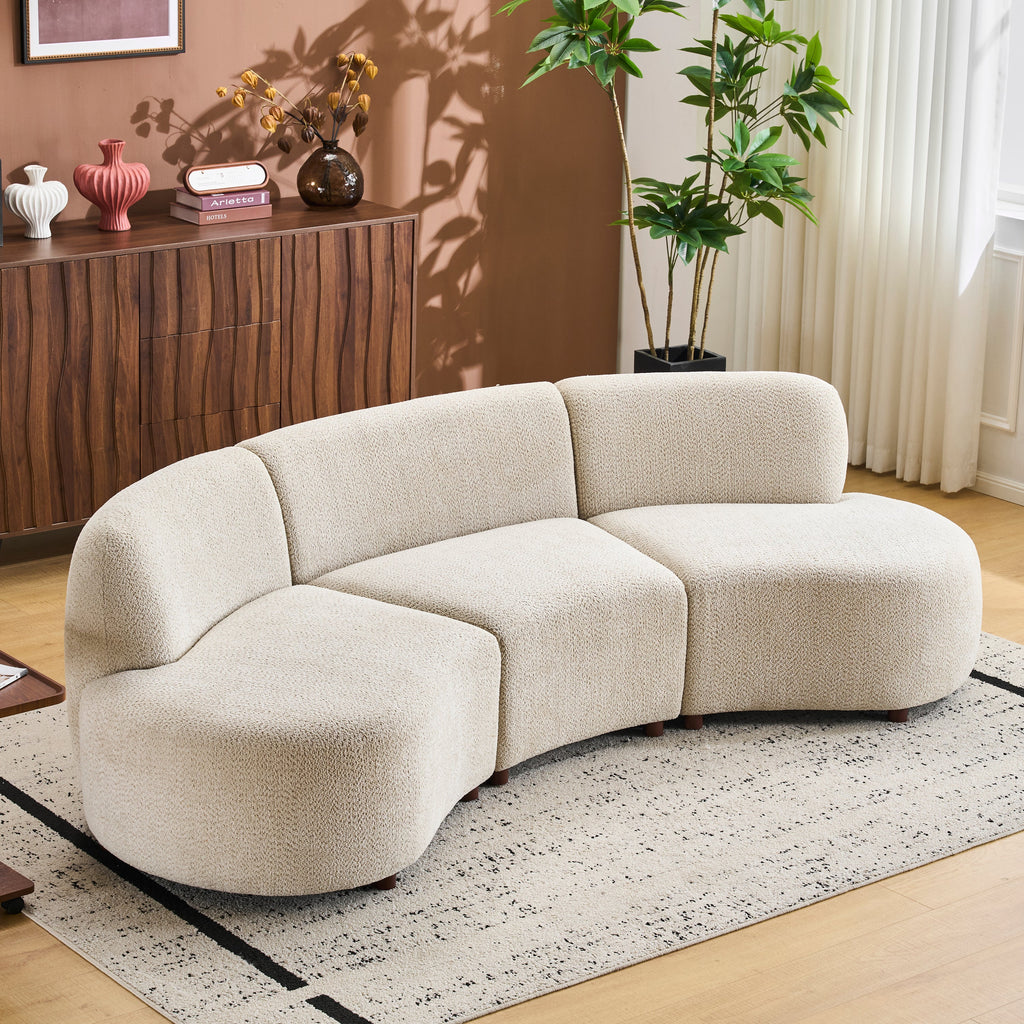 Cozelle 3-Piece Modern L Shape Sectional Curved Cloud Couch