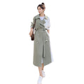 Women Contrasting Mid-length Trench Coat