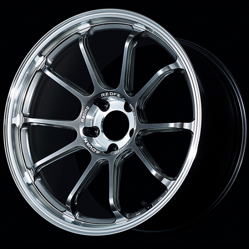Advan RZ-DF2 19x8.5 / +37 Offset / 5x114.3 / 73mm Bore / Diamond Cut and Hyper Platinum Black YAF9H37EDHPB