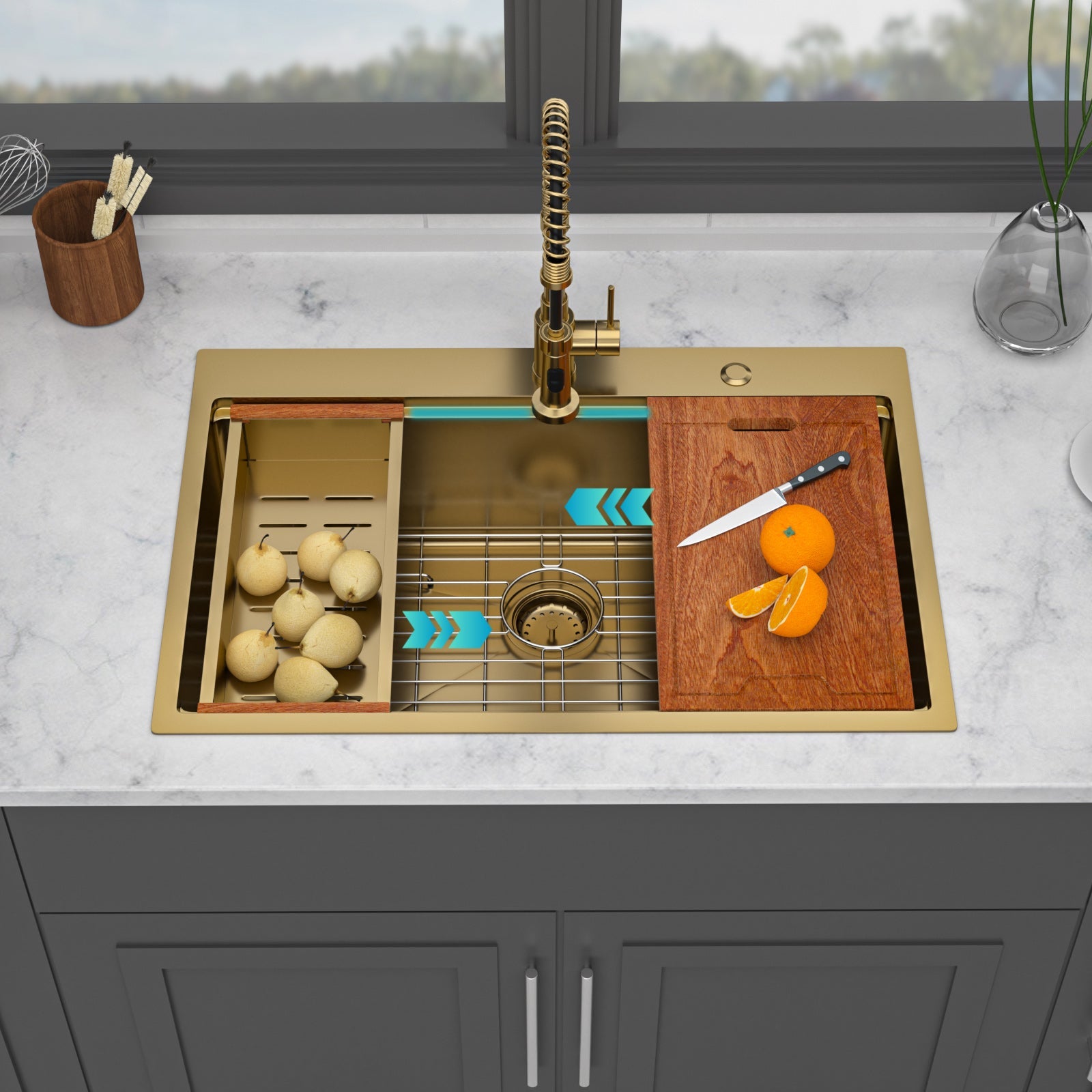 33" Drop In Kitchen Sink