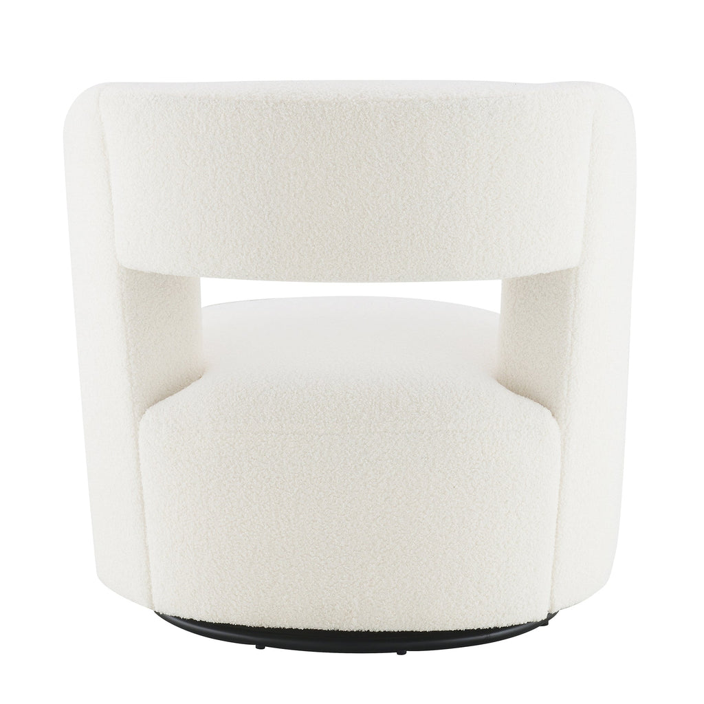Swivel Barrel Chair with Soft Teddy Fabric