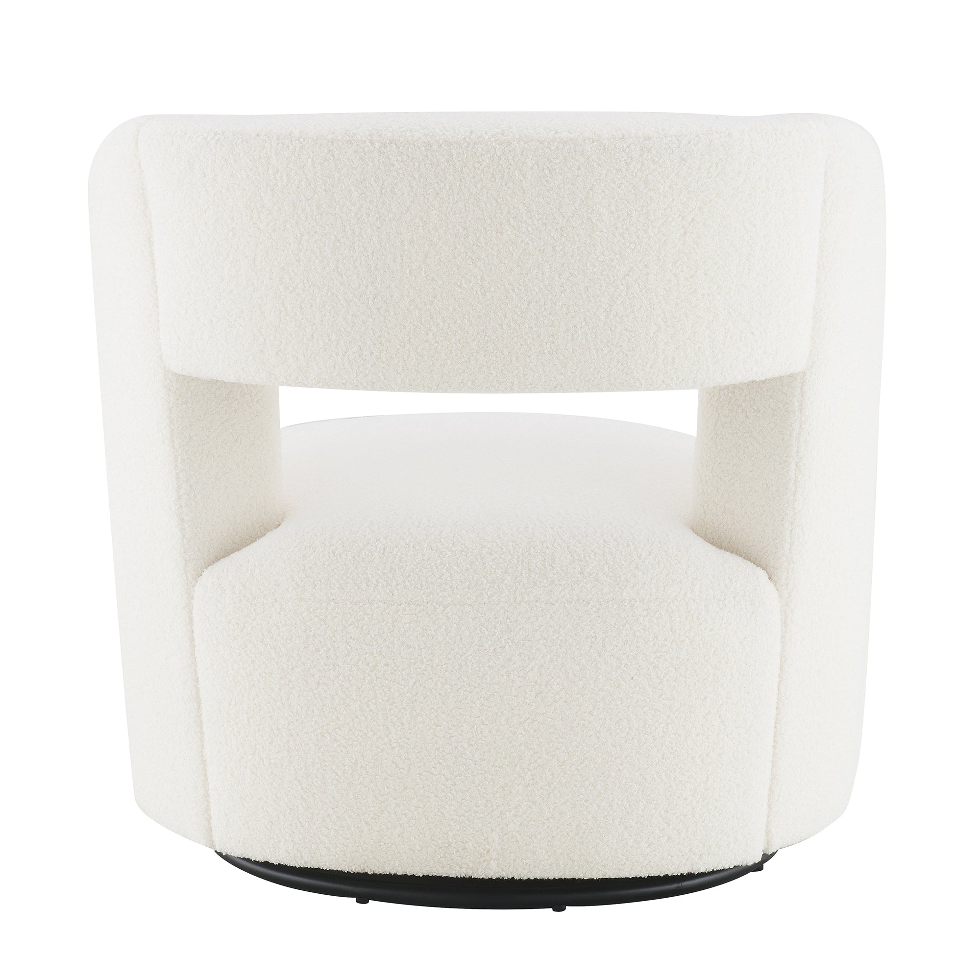 Swivel Barrel Chair with Soft Teddy Fabric
