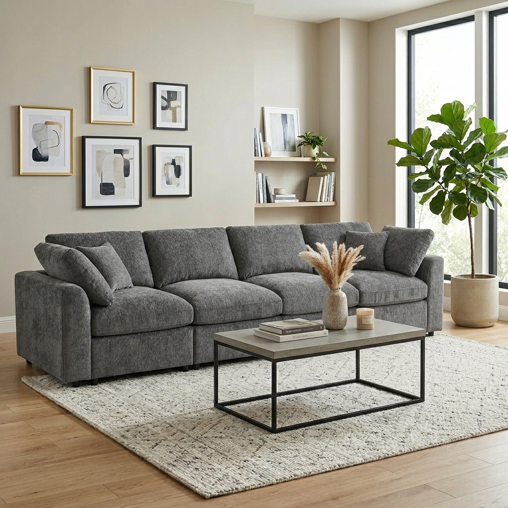 U-Style 130.3" Modular Sectional Sofa