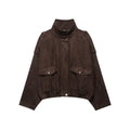 Womens Retro Suede Jacket Coat