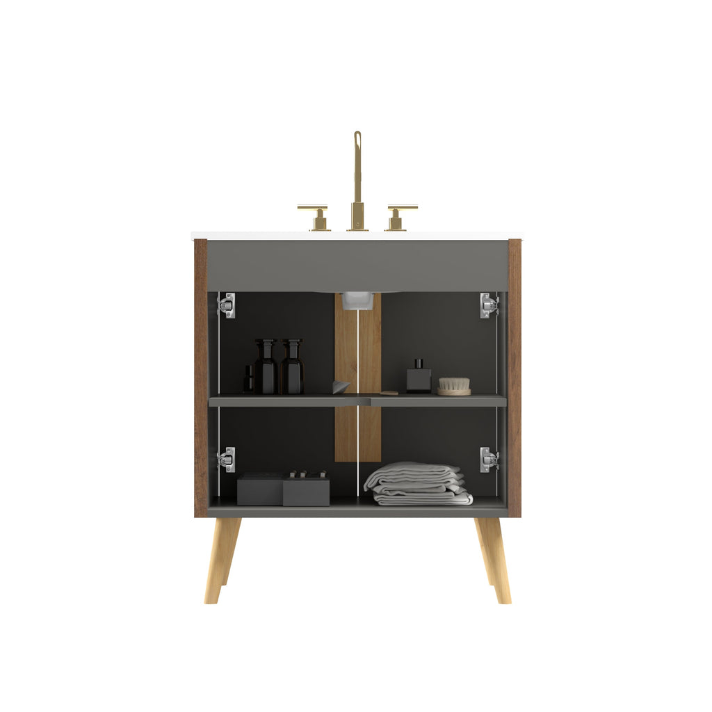 Etna 30"F Striped Bathroom Vanity