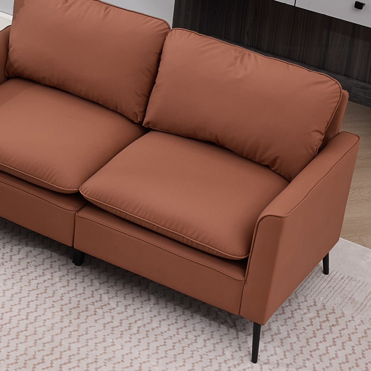 TS Cat Paw Leather Upholstered Loveseat