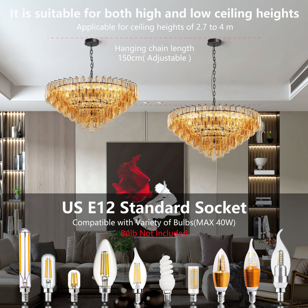 Modern Round Chandelier, 37" Extra Large
