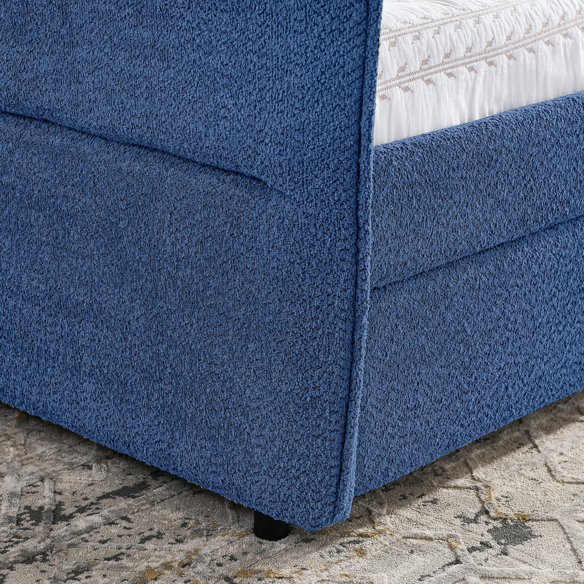 Queen Size Daybed with Two Drawers - Upholstered Tufted Sofa Bed