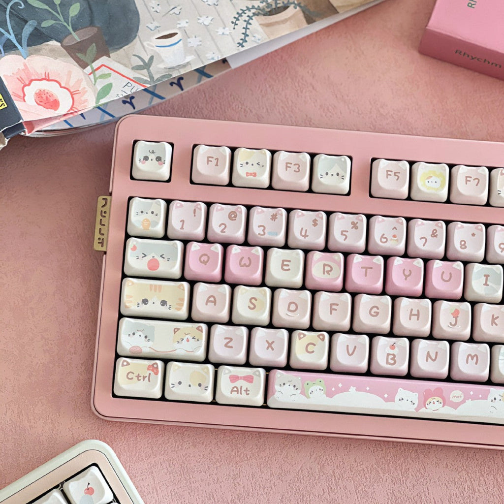 Meow Meow Team Height Five-sided Sublimation 141 Full Set Key Cap