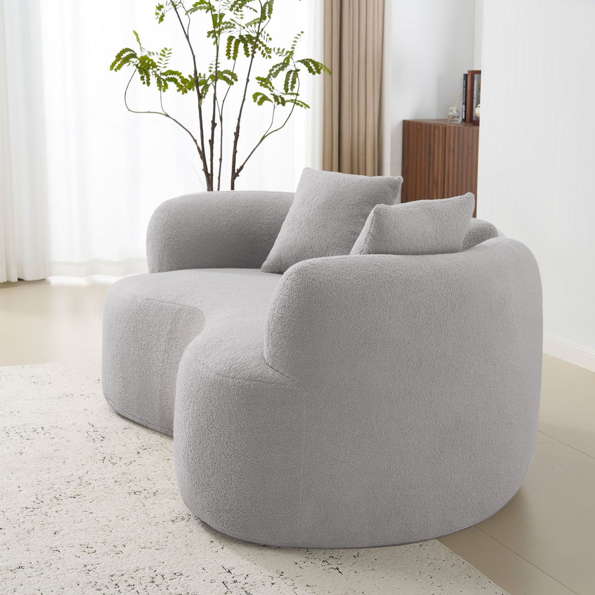 66.93 Inch Curved Loveseat
