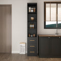 85.04" Tall Storage Cabinet with Drawer and Shelves