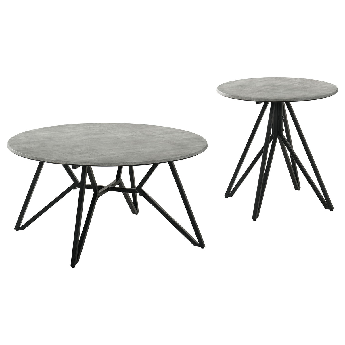 Garfield Cement 2-Piece Round SmartTop Coffee and End Table Set