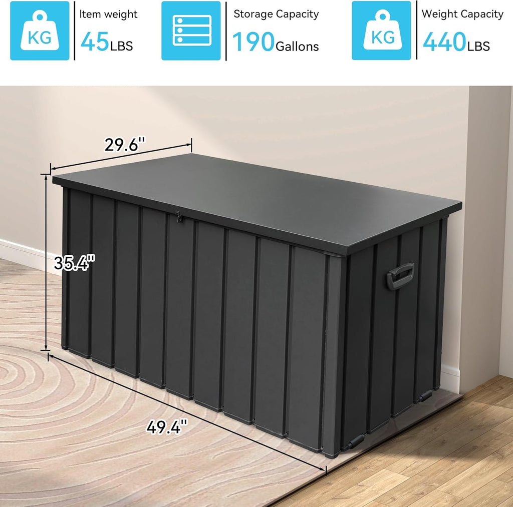 190 Gallon Metal Deck Box