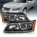 ANZO 2006-2008 Hyundai Sonata 2.4L Projector Headlight Black Amber 121543