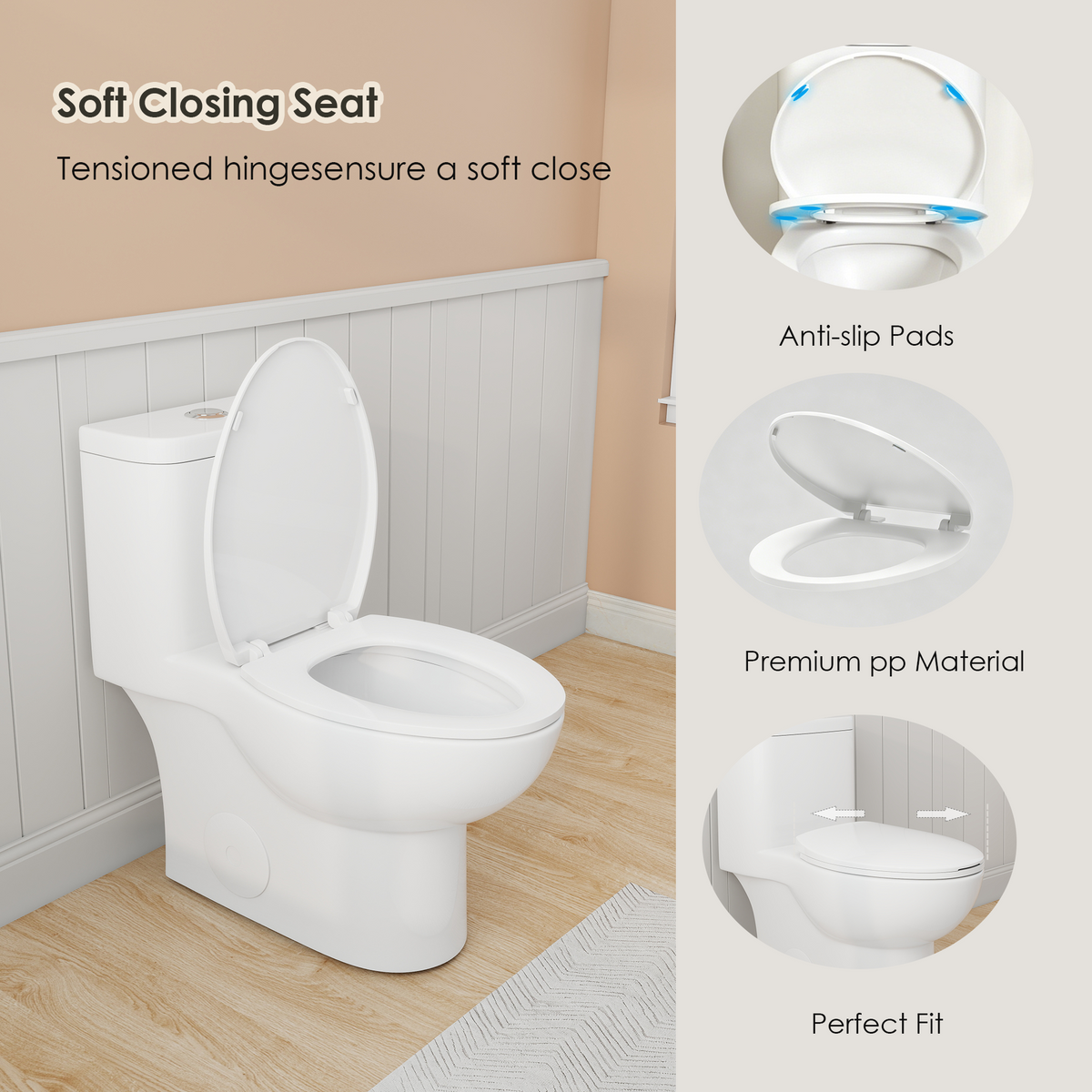 Tornado Flush One-Piece Toilet with Comfort Chair Seat