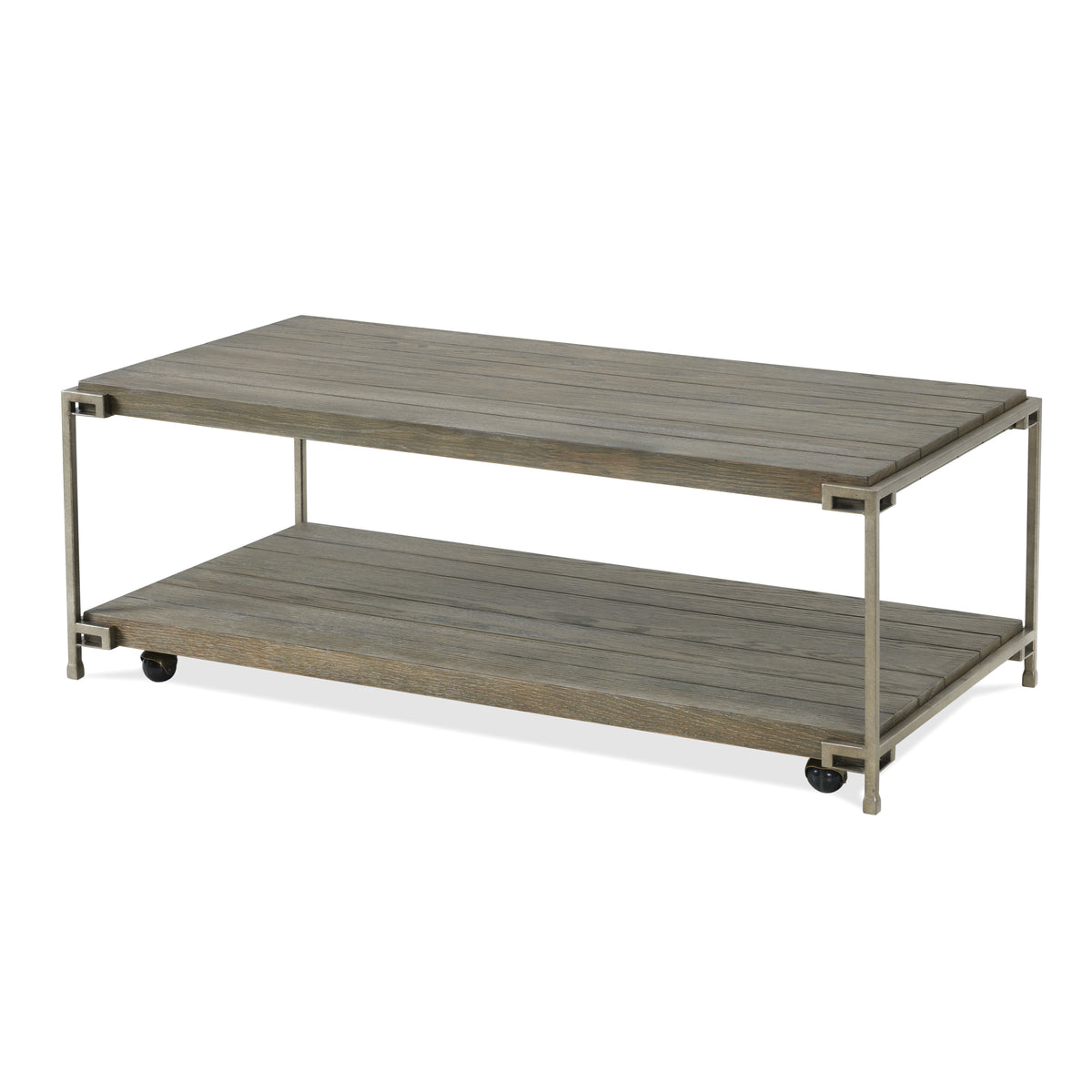 Corbeta 3-Piece Metal Frame Wood Living Room Coffee Table and 2 End Tables Set