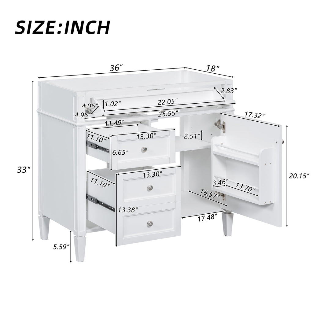 36'' Bathroom Vanity Without Top Sink