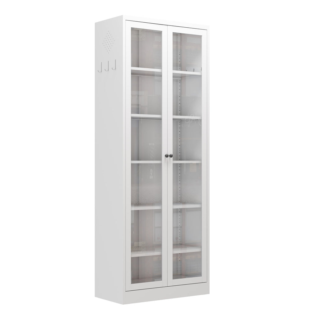Metal Kitchen Pantry Cabinet - 72" Tall Storage with 5 Adjustable Shelves