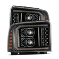 AlphaRex 05-07 Ford F250-550 PRO-Series Projector Headlights Alpha-Black 880314 *Discontinued