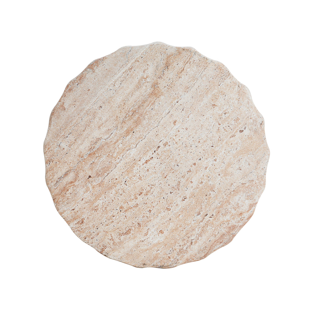 Outdoor/Indoor Lightweight Concrete Side Table - Cylinder Travertine Finish