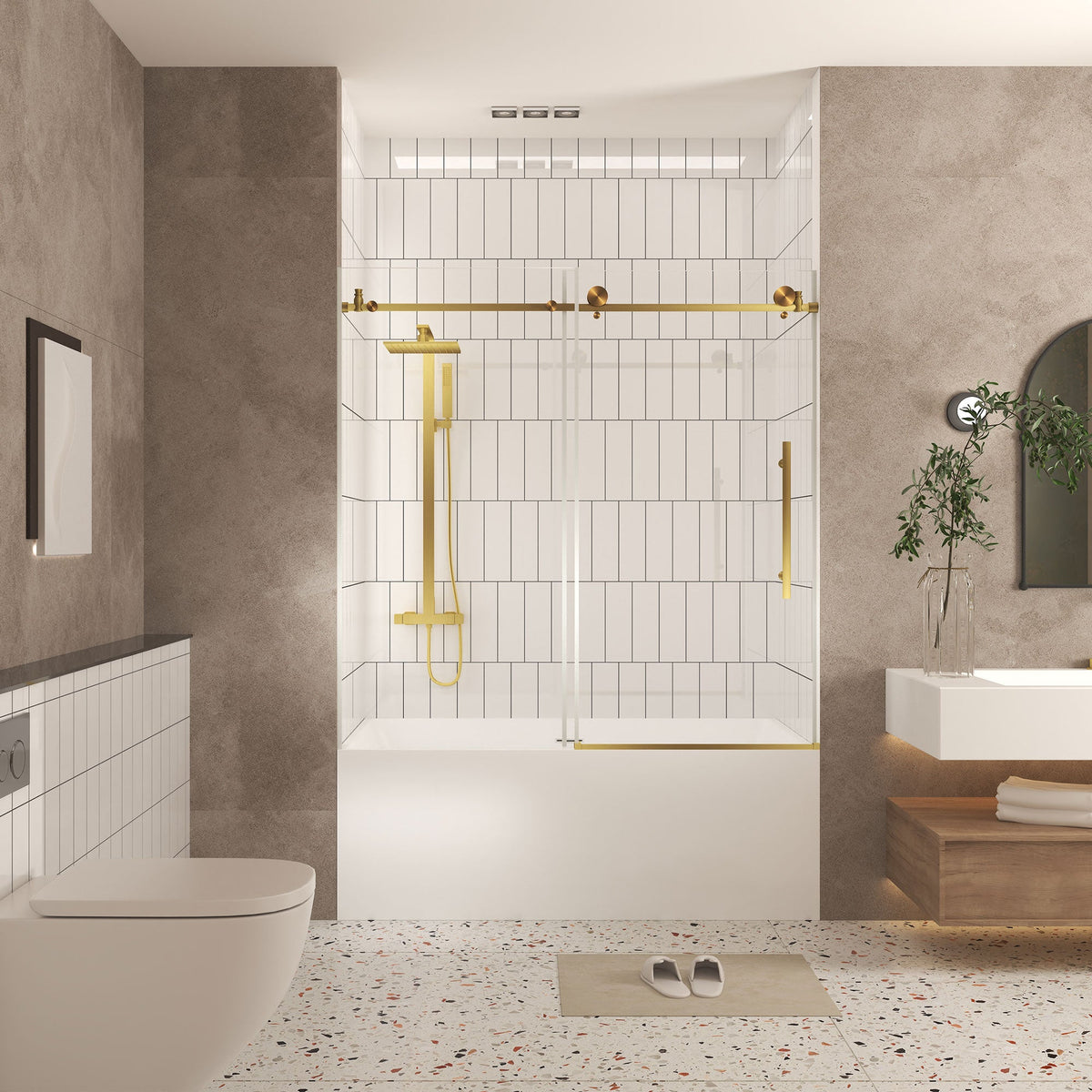 Frameless Shower Door 56-60" W x 60" H