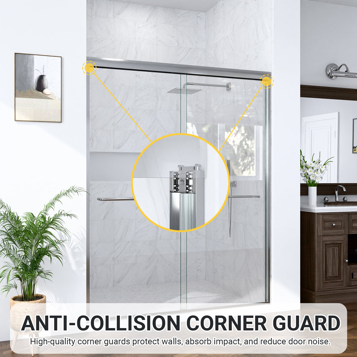 Semi-Frameless Double Sliding Shower Door