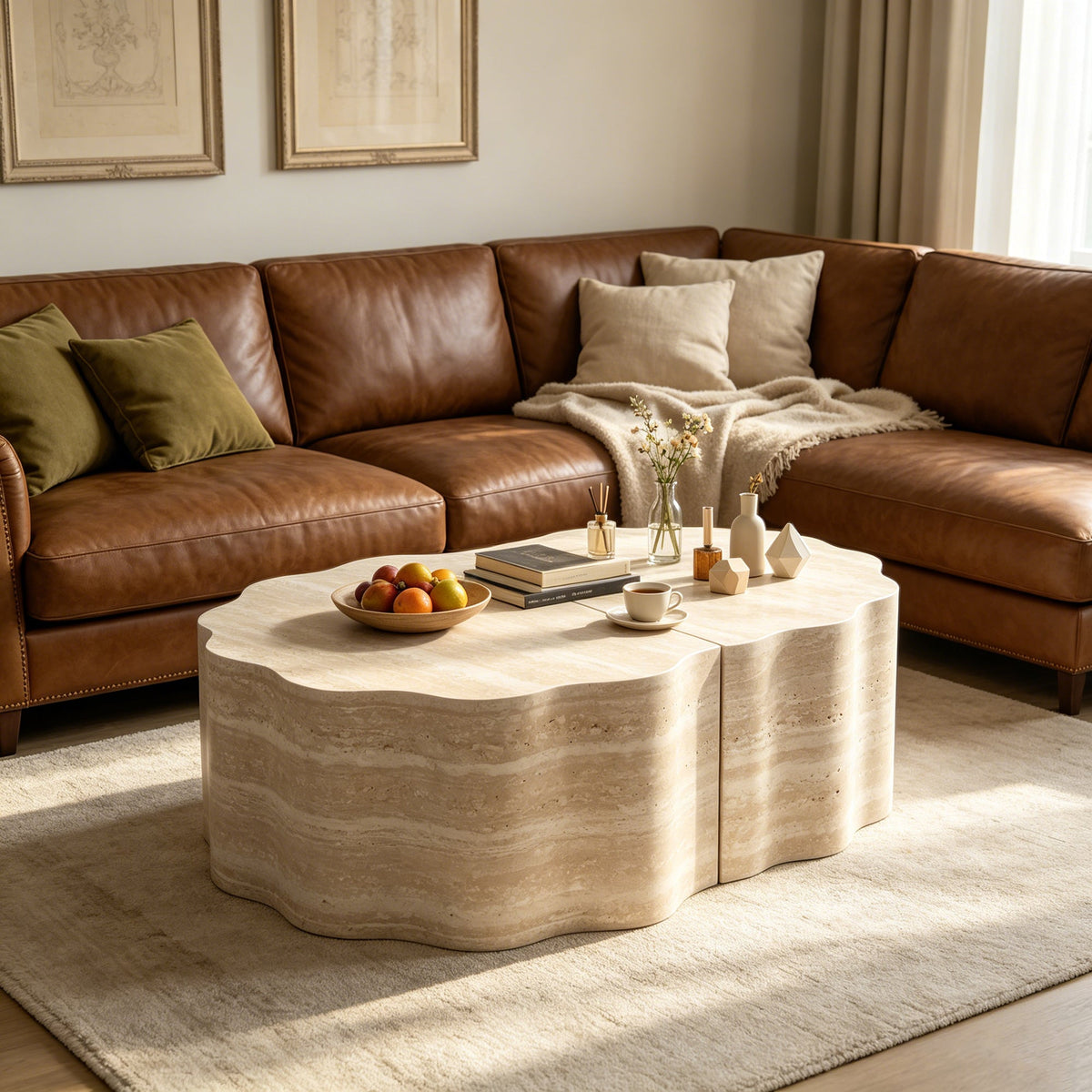 Round Coffee Tables Side Table Set of 2