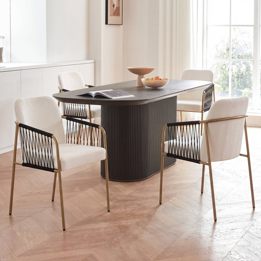 Modern Glam Upholstered Dining Chairs (Set of 2)