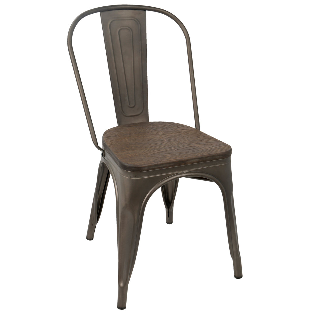 Farmhouse Stackable Dining Chair in Antique Finish