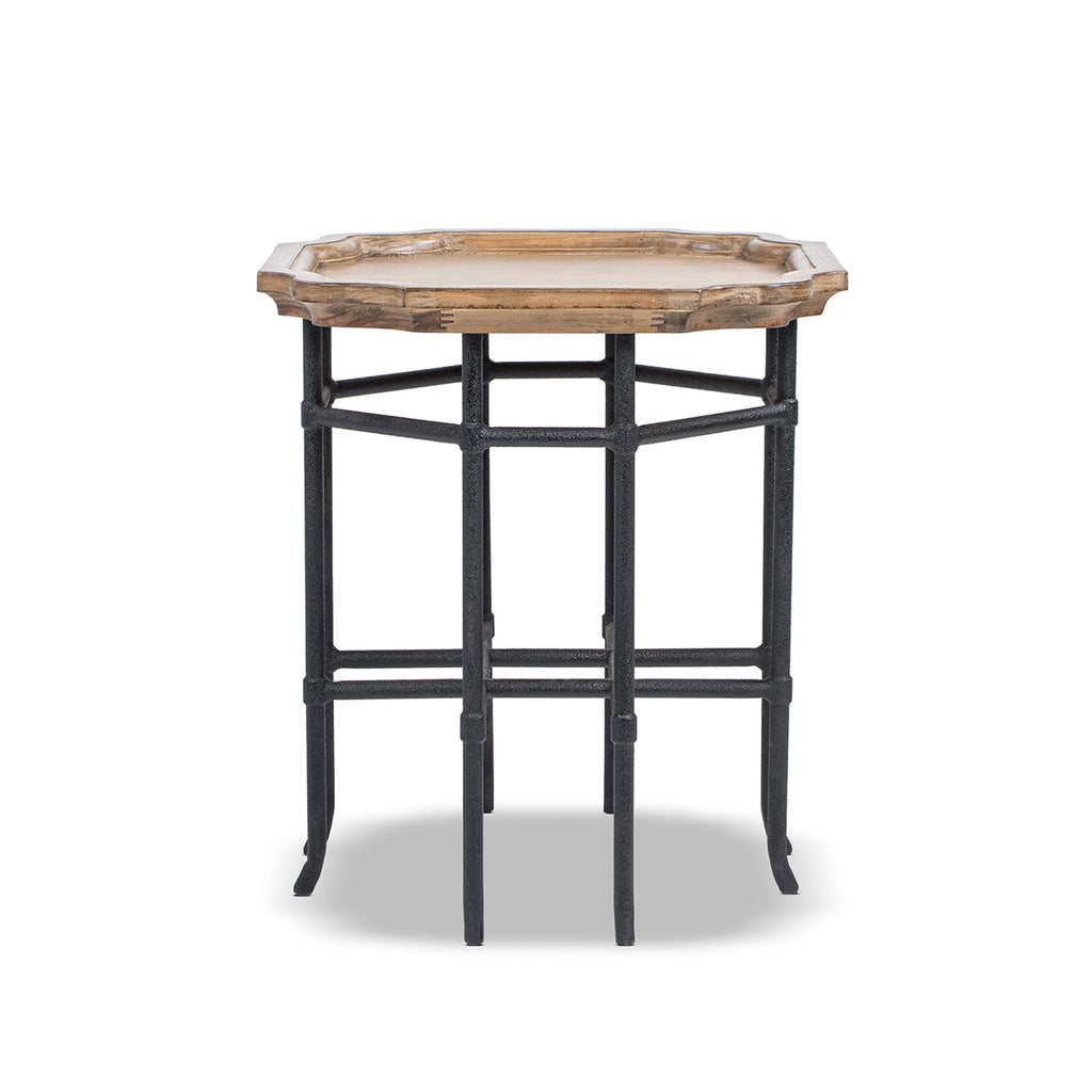 Foundry 24" Square Reclaimed Pine Wood & Iron Side Table
