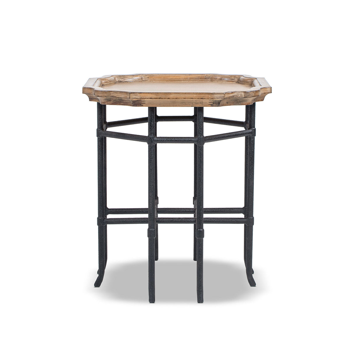 Foundry 24" Square Reclaimed Pine Wood & Iron Side Table