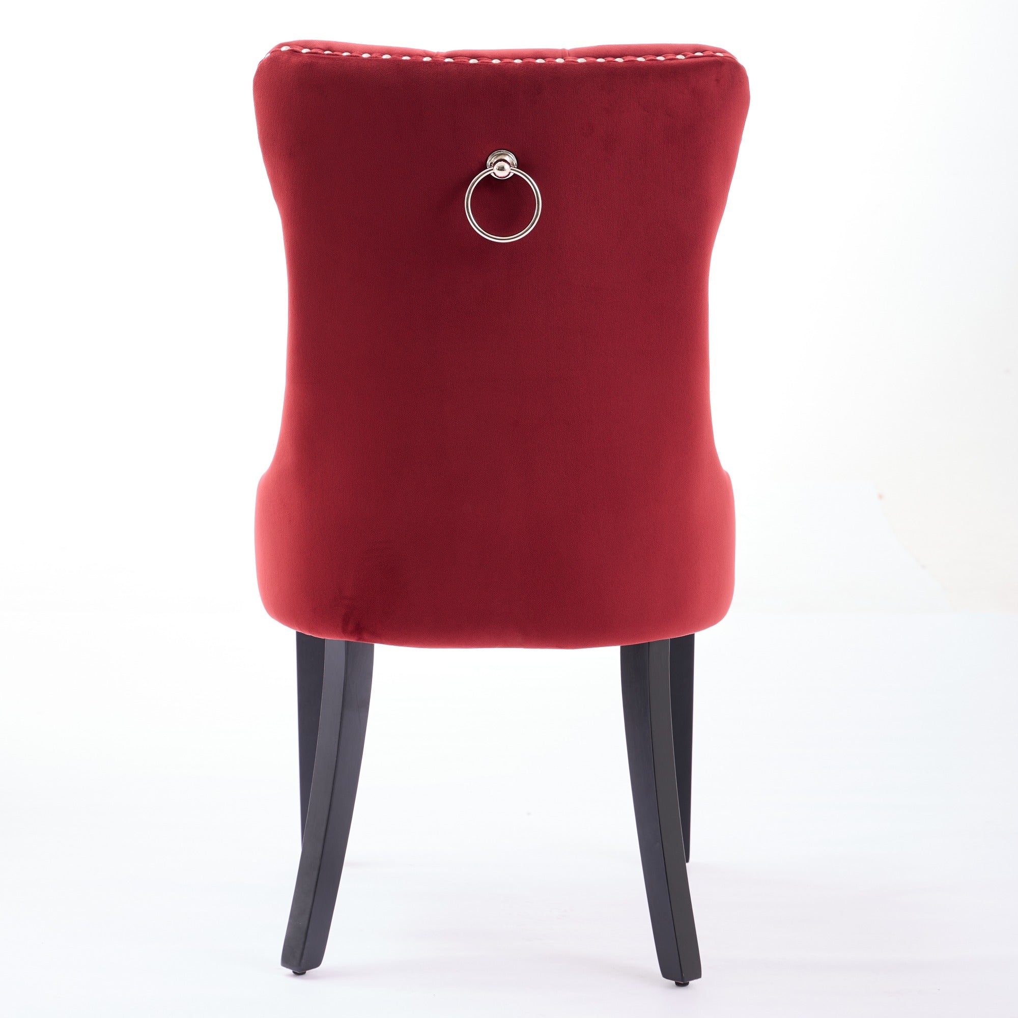 Classic Velvet Dining Chairs - Set of 2 in Burgundy