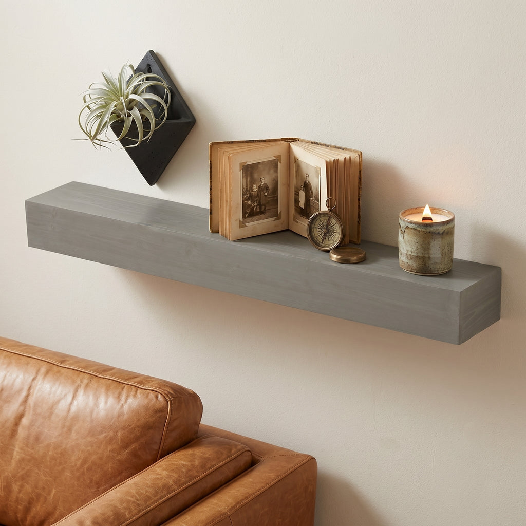 72" Fireplace Mantel Fir Wood Wall-Mounted Shelf