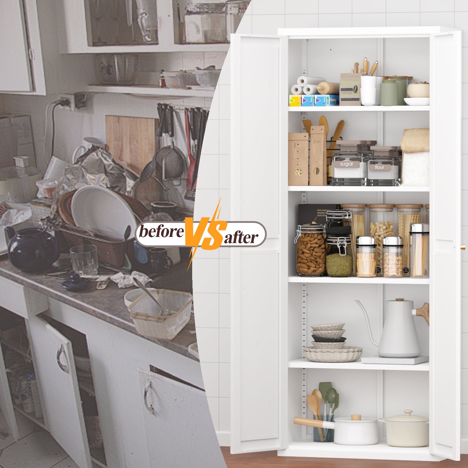 Metal Adjustable 2 Doors Storage Cabinet