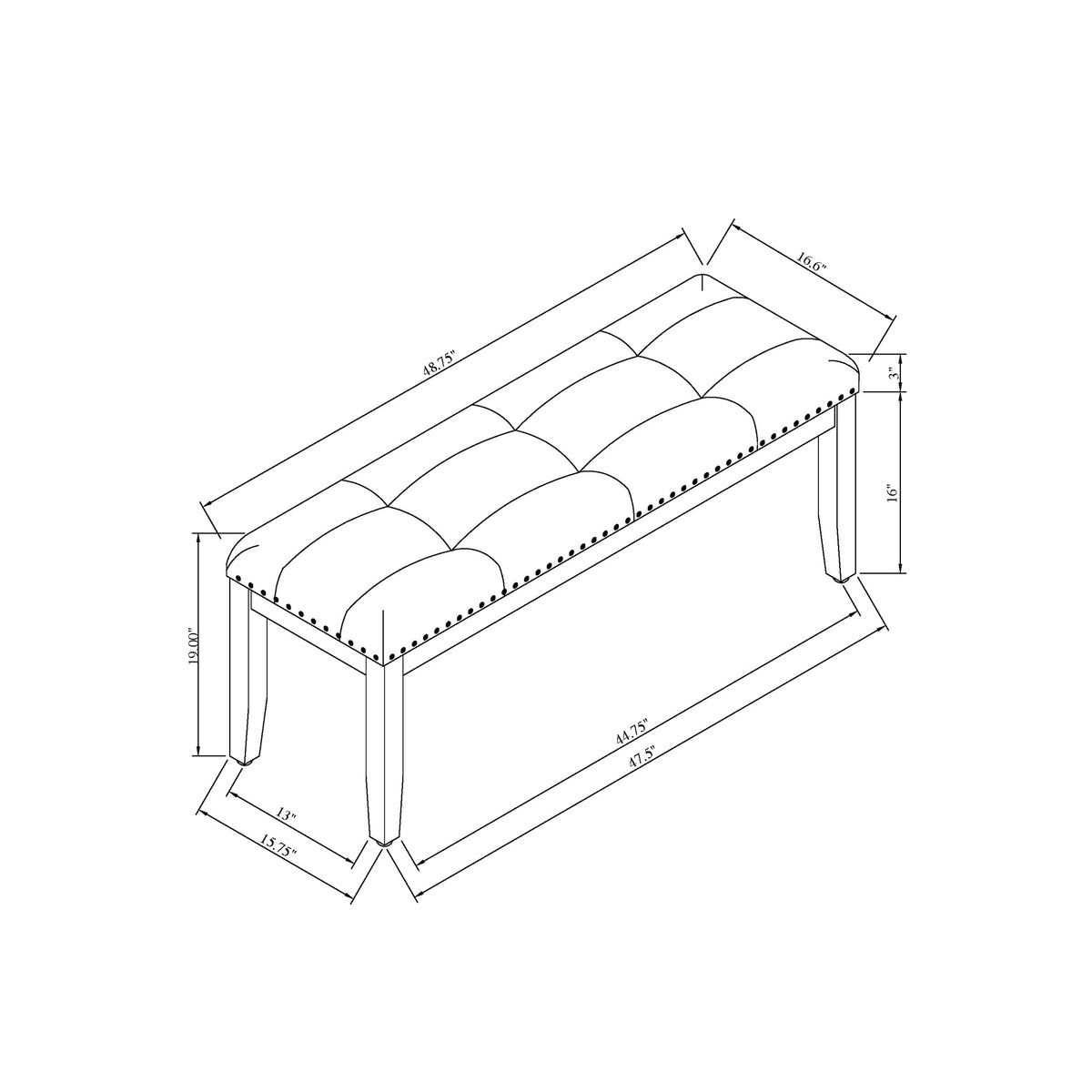 Oceanic Light Dining Bench