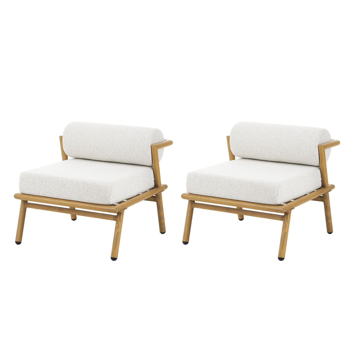 La Fiora Outdoor Patio Teak Finished Iron Club Chair