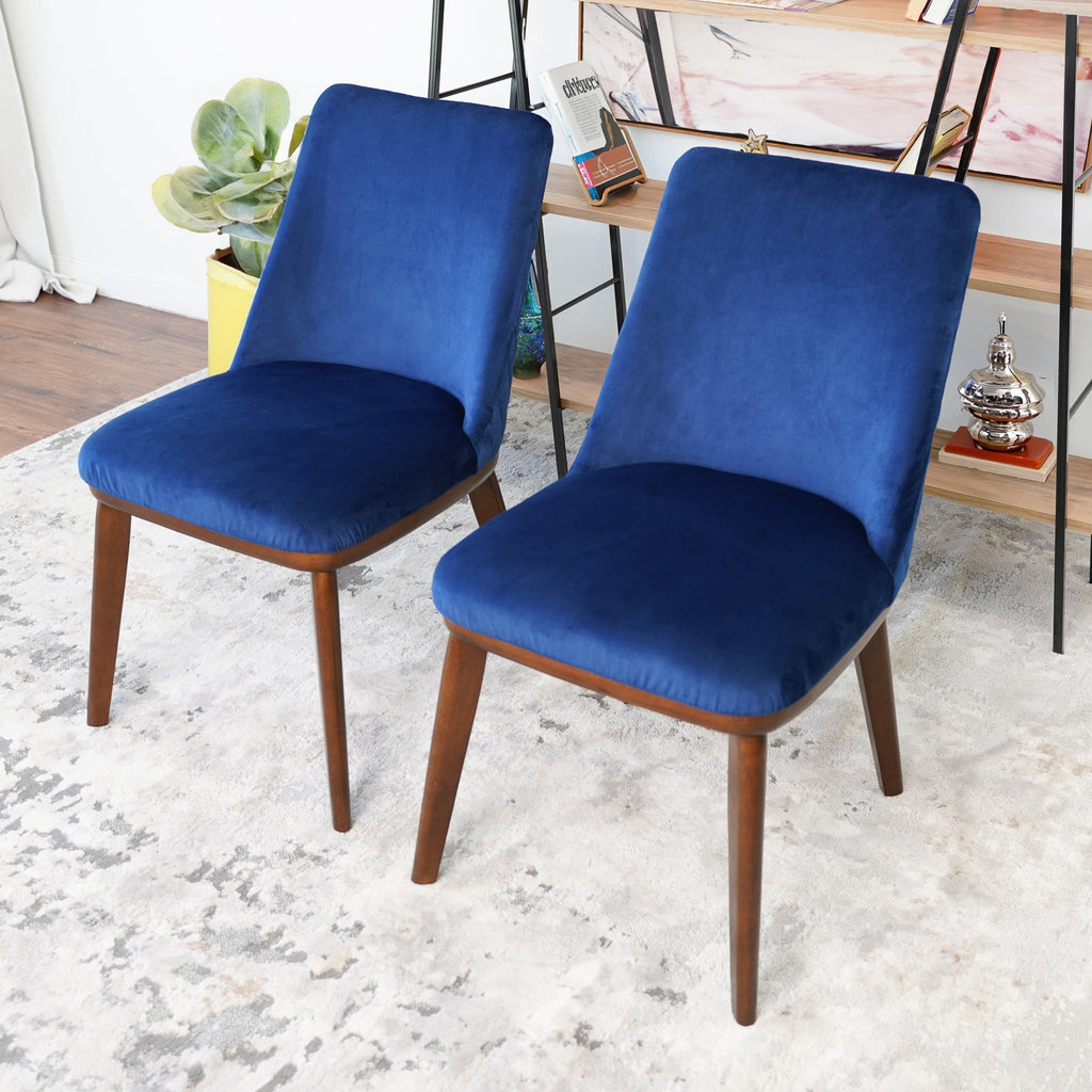 Clove Navy Blue Velvet Dining Chair Set of 2