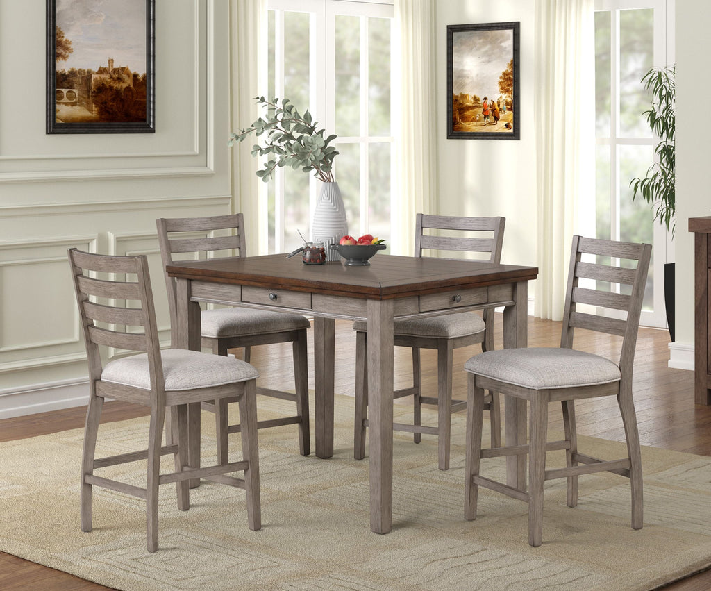 Counter Side Dining Stool with Ladder Back (Set of 2)
