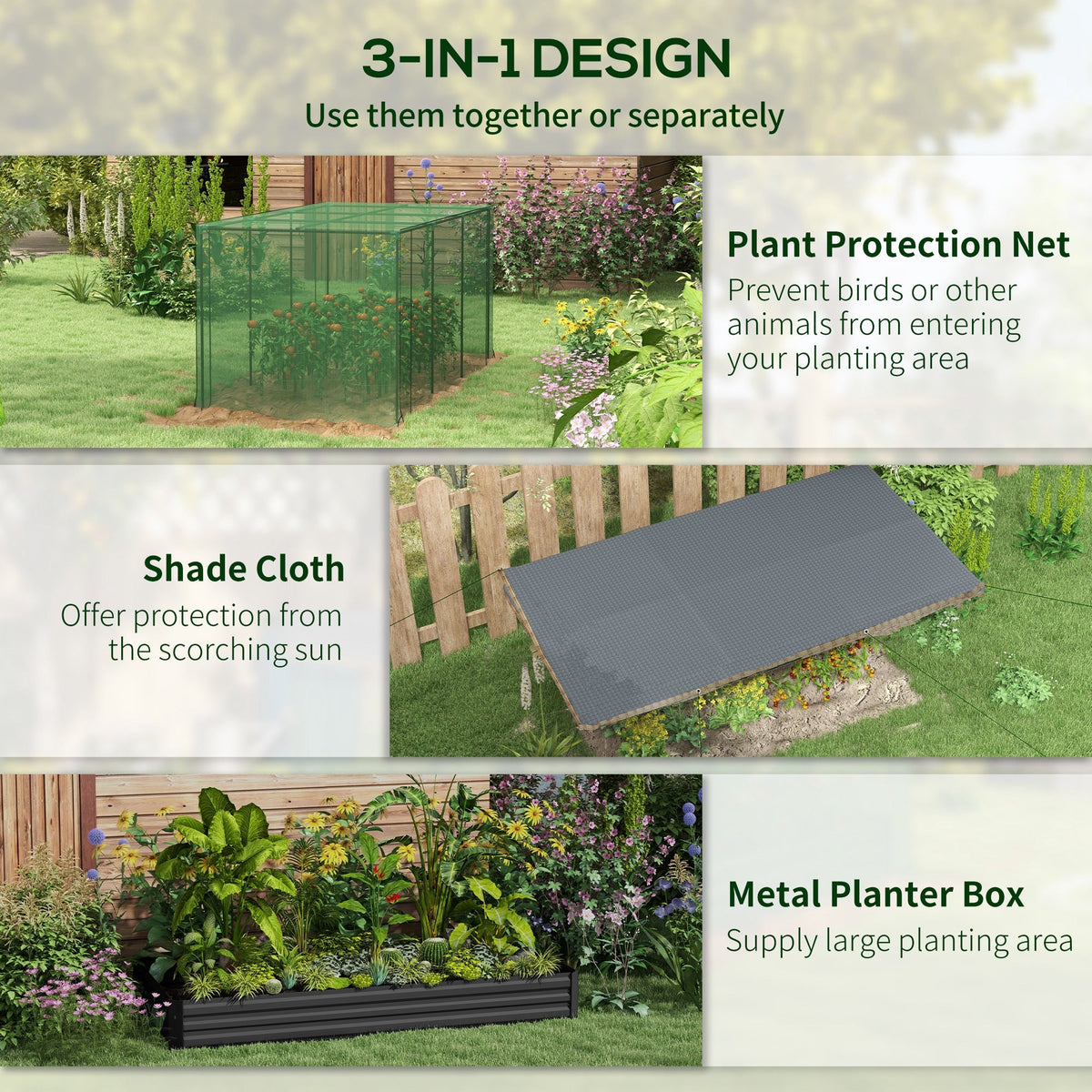 Outsunny 7.3 x 3.4 ft Galvanized Raised Garden Bed
